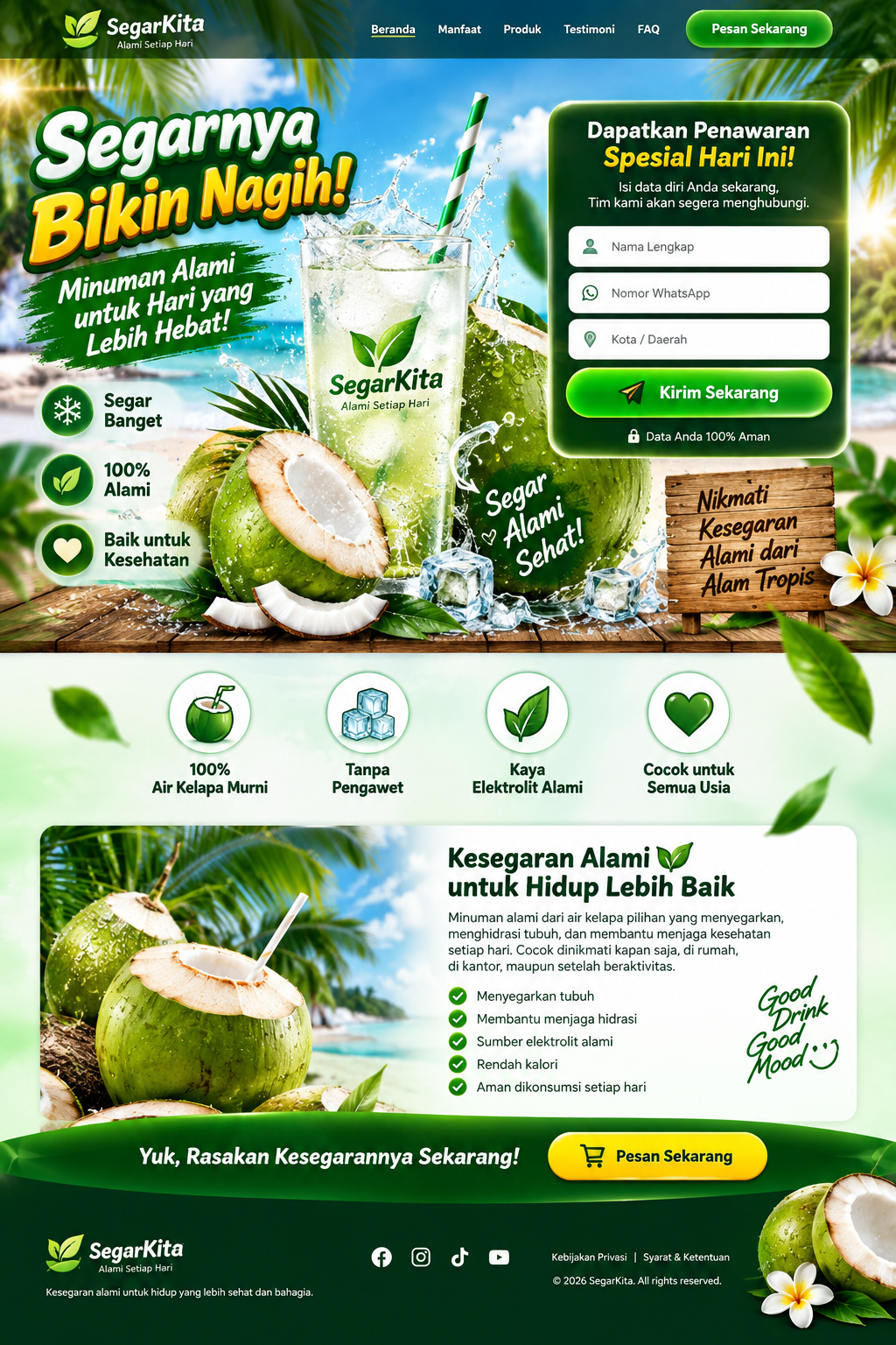 Visual minuman kelapa SegarKita